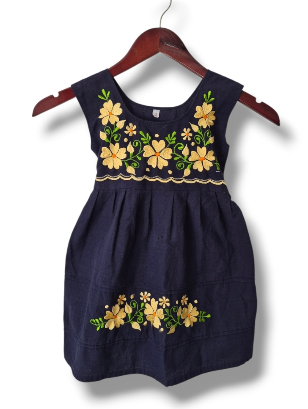 Floral Navy Embroidered Girls Dress Size 3t